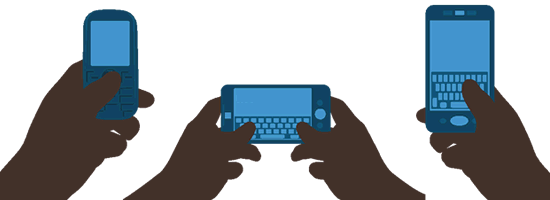 Post: forward someone's sexy pic on? An illustration of three hands looking at phones