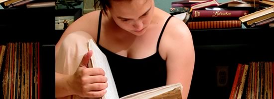 Post: snooping A girl reading through a diary